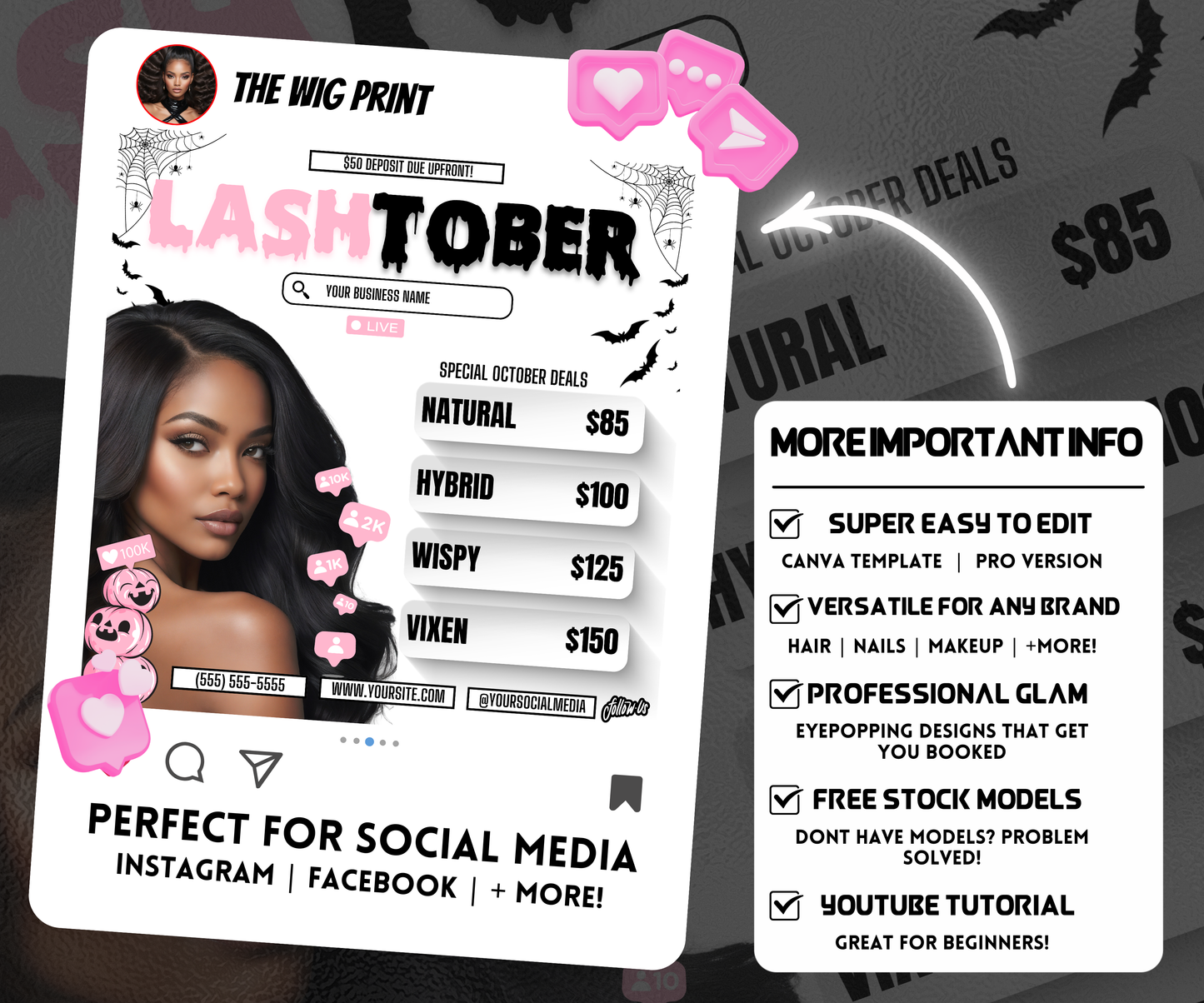 LashTober | 3 Lash Tech Flyers