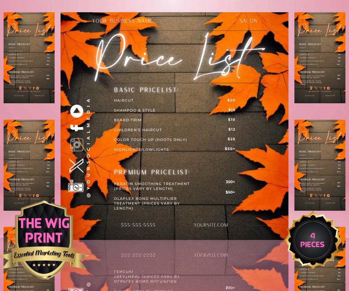 FALL Price List | 4 Flyers