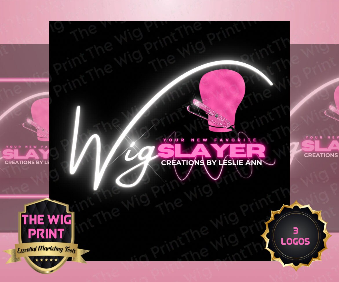 WIG Slayer | 3 Logos | CANVA | DIY | Wig Business