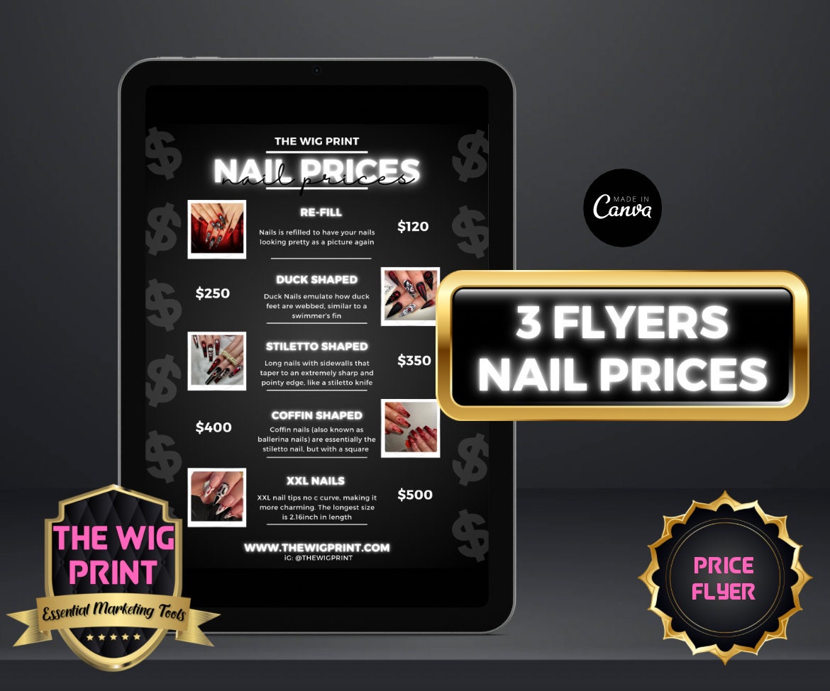 Nail Price List | 3 Flyers