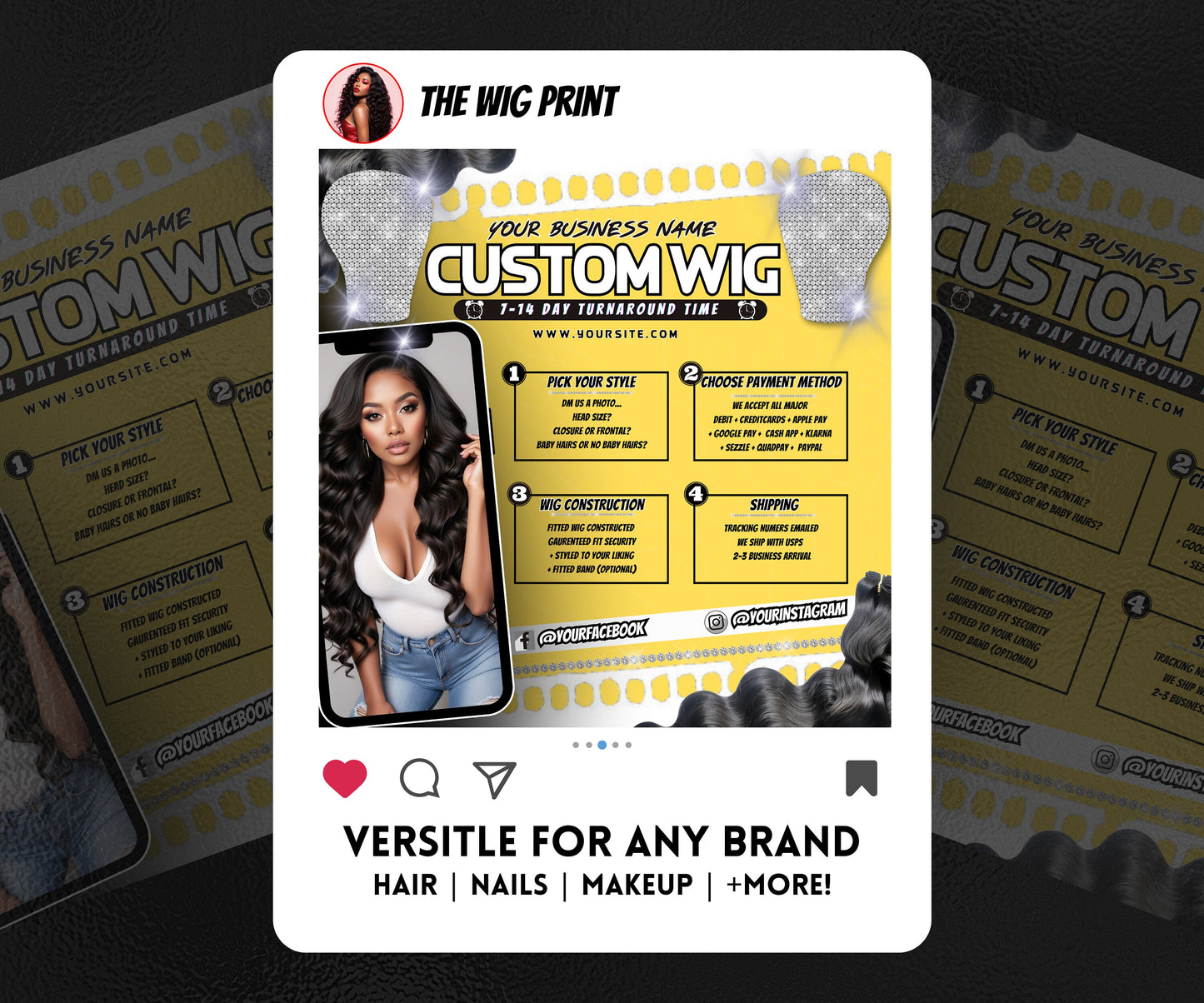 Wig Specials | Wig Booking Flyers | DIY | CANVA | Wig Flyers | Wig Deals | Wig Appointments | Wigs on Hand | Ready 2 Ship Wig | Ready 2 Wear