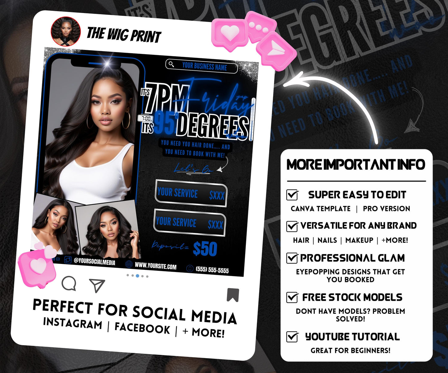 Its 7pm Friday Its 95 Degrees | Hair Promo | Hair Stylist Flyer