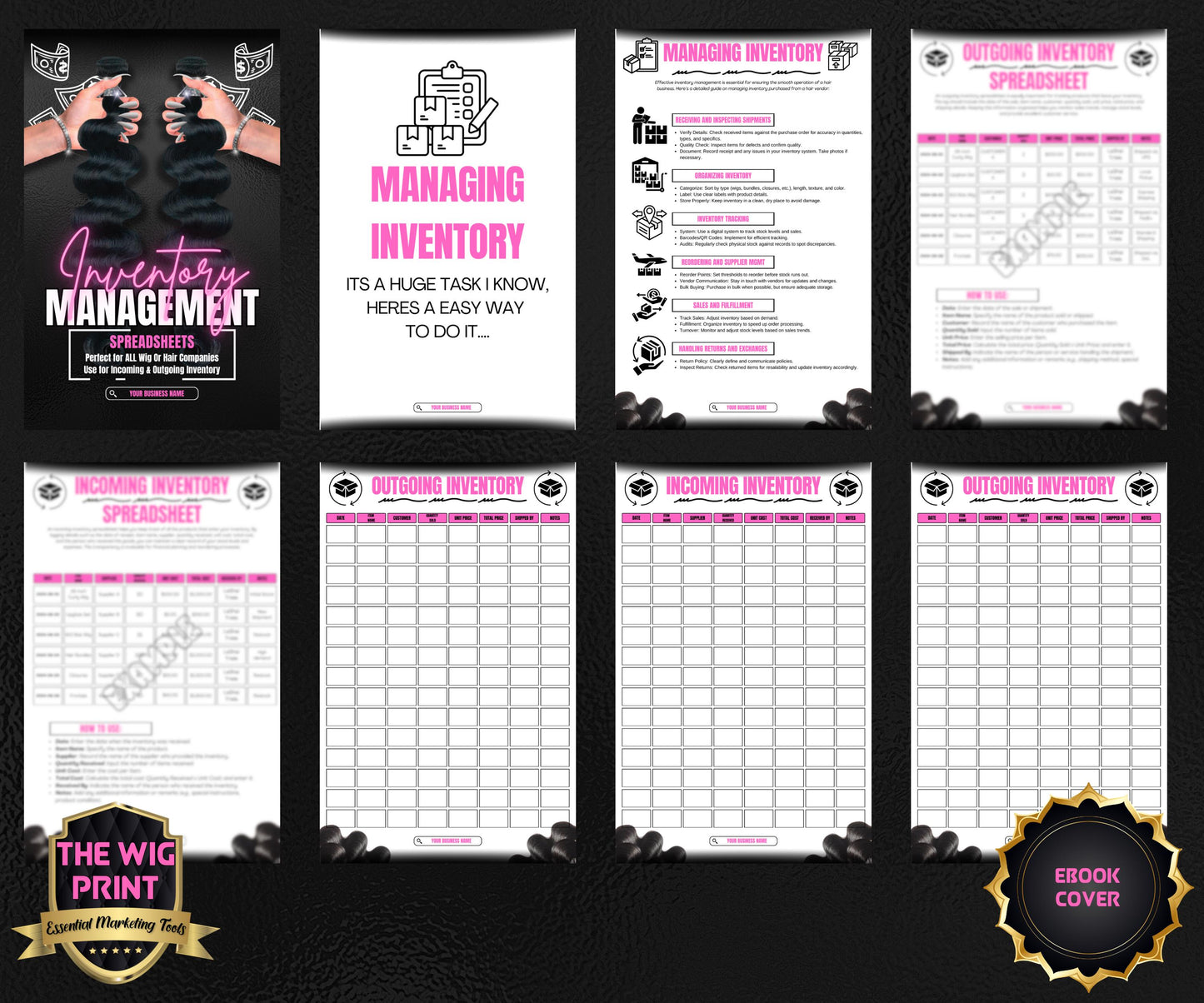 Hair Inventory Management | Ebook Template | PLR & MRR | Everything done for you | Instant Digital Download | Canva Editable Template
