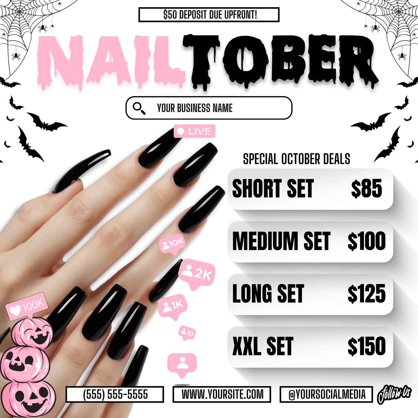 NailTober | 3 Nail Tech Flyers