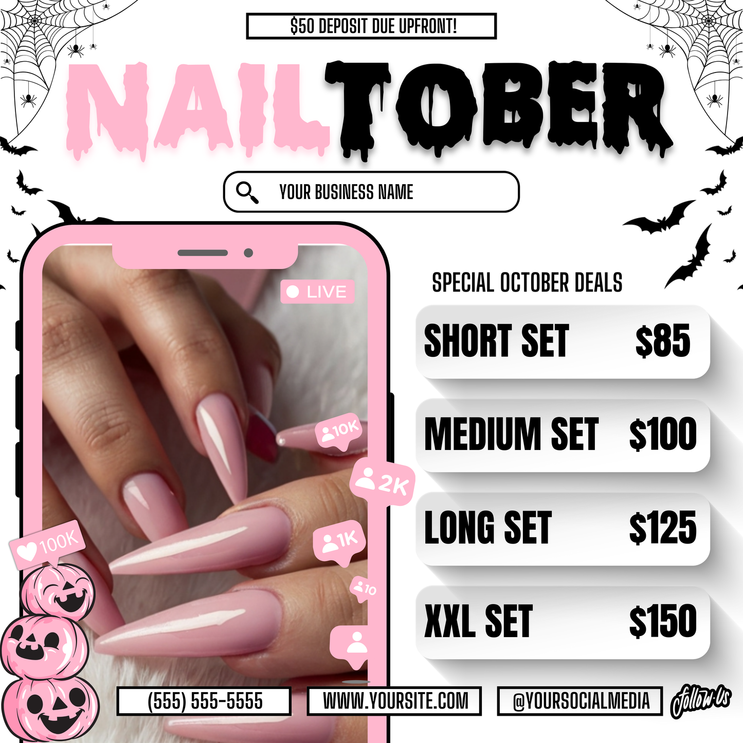 NailTober | 3 Nail Tech Flyers