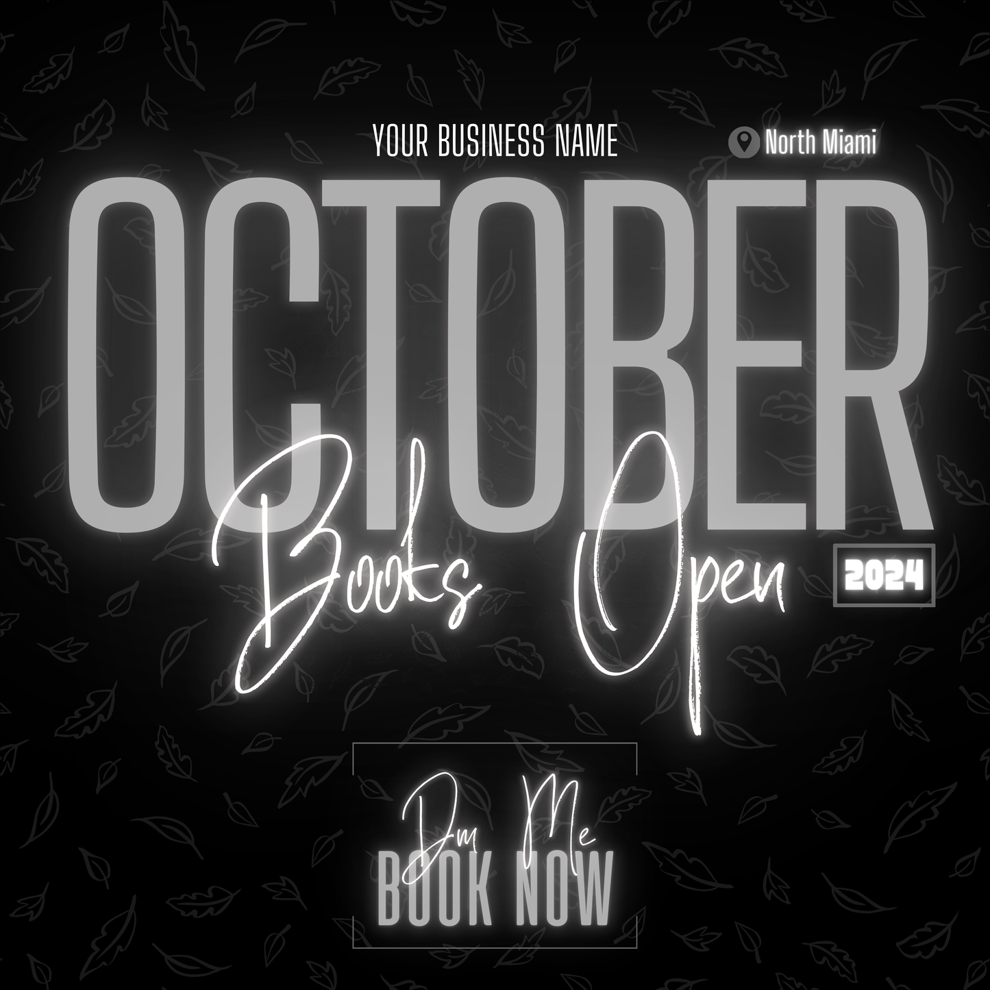 5 Neon Flyers | October Booking Flyers | Gray Theme