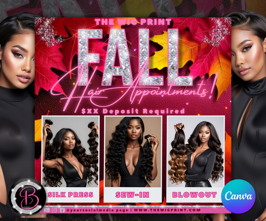 Fall Hair Stylist Appointment Flyer Template