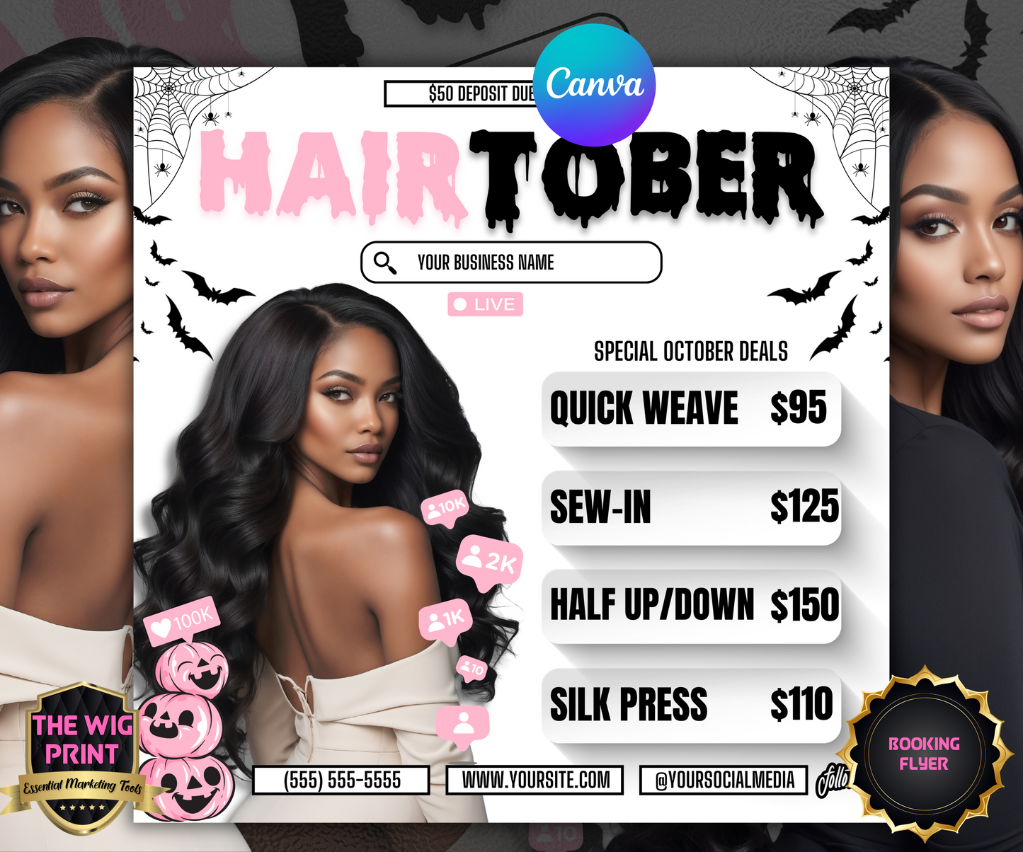 HairTober | 3 Hair Stylist Flyers