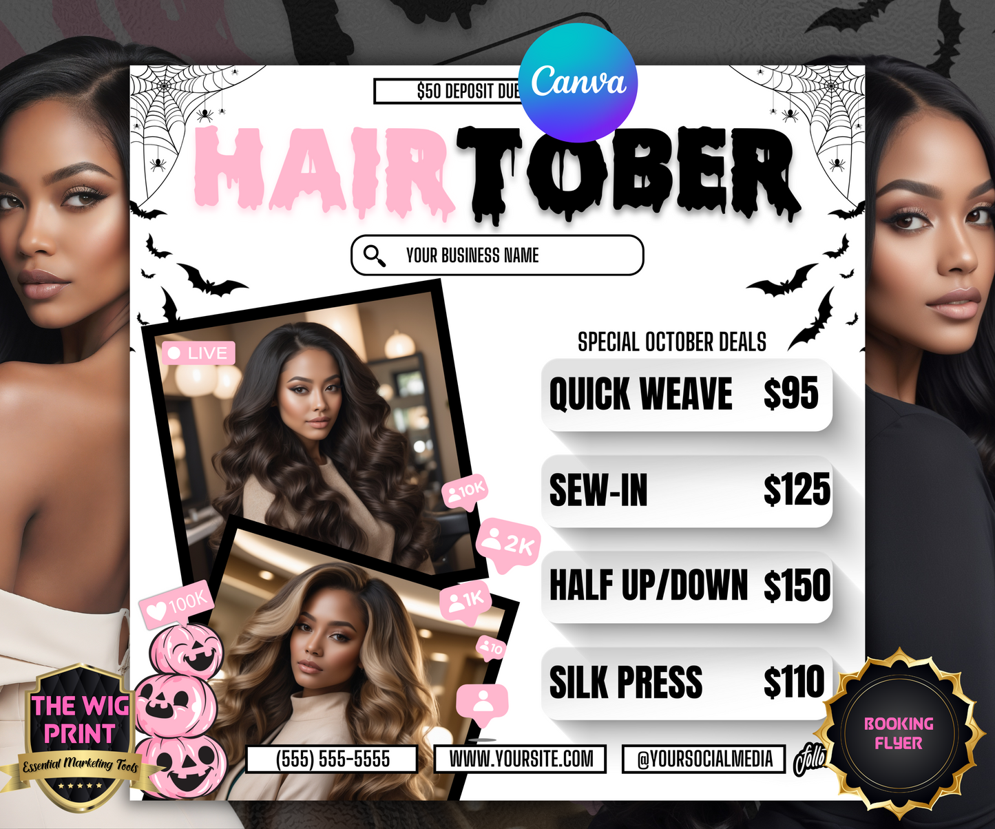 HairTober | 3 Hair Stylist Flyers