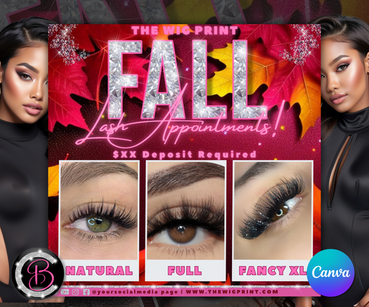 Fall Lash Tech Appointment Flyer Template