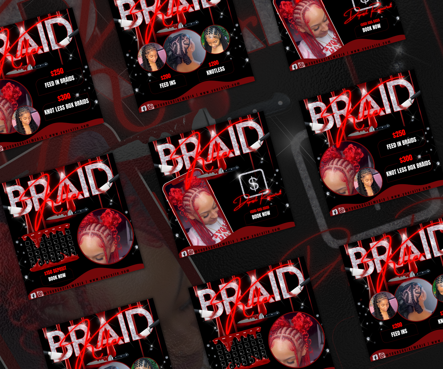 Braid Killer Booking Flyer (4 Templates)