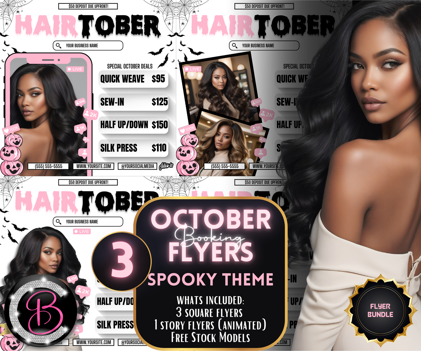 HairTober | 3 Hair Stylist Flyers