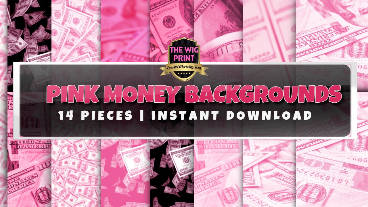 Pink Money | Backgrounds | 14 Pieces | Instant Download