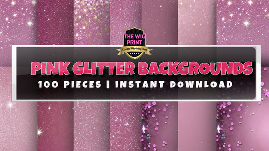 Baby Pink Glitter | Backgrounds | 100 Pieces | Instant Download