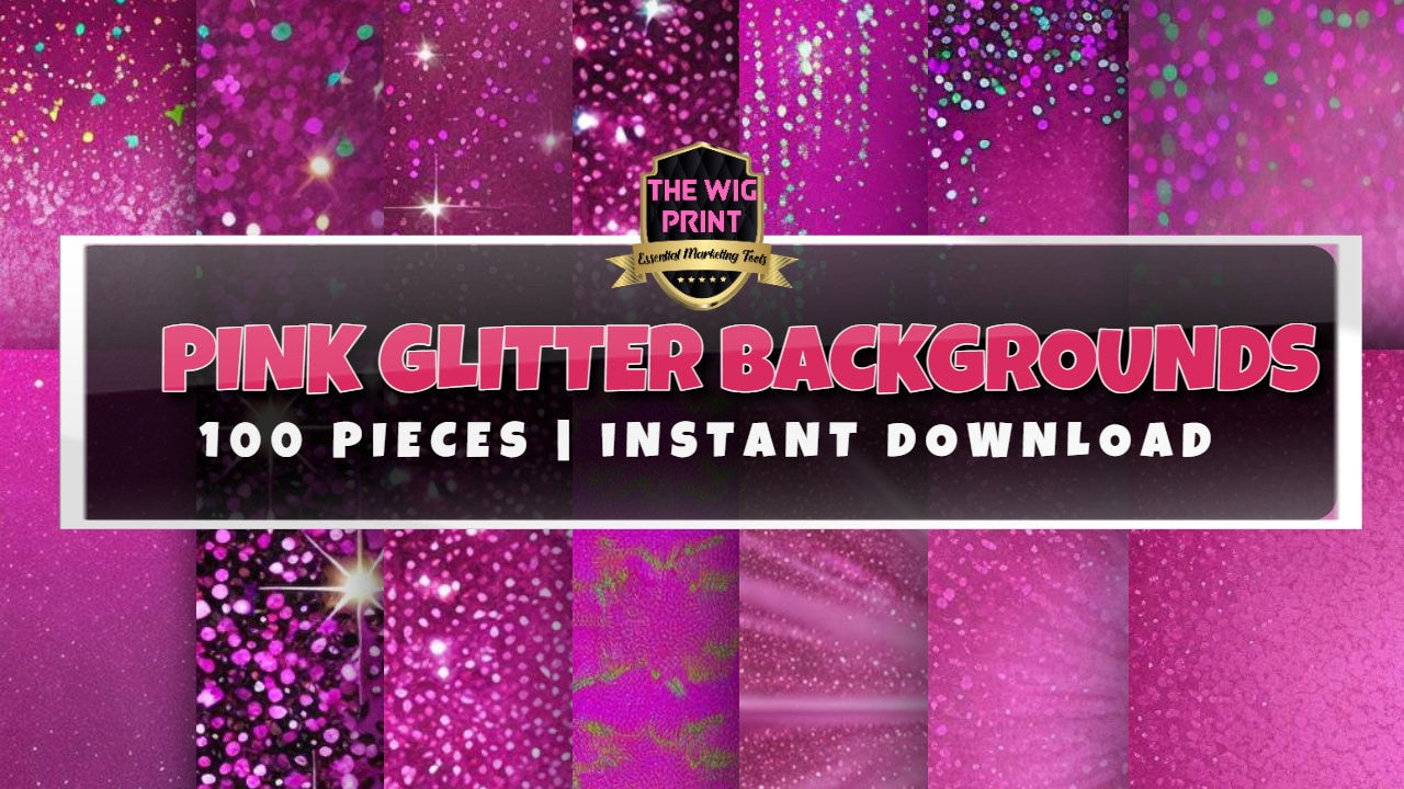 Pink Glitter | Backgrounds | 100 Pieces | Instant Download