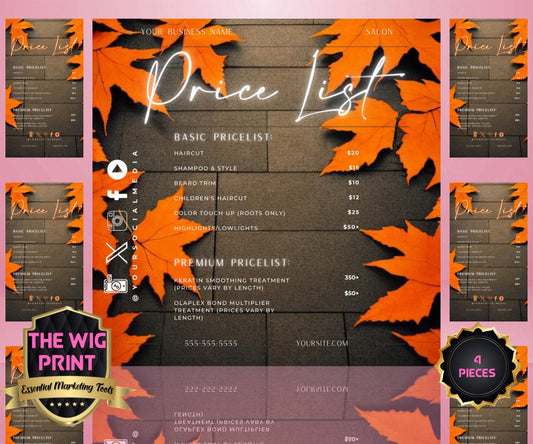 FALL  Price List | 4 Flyers