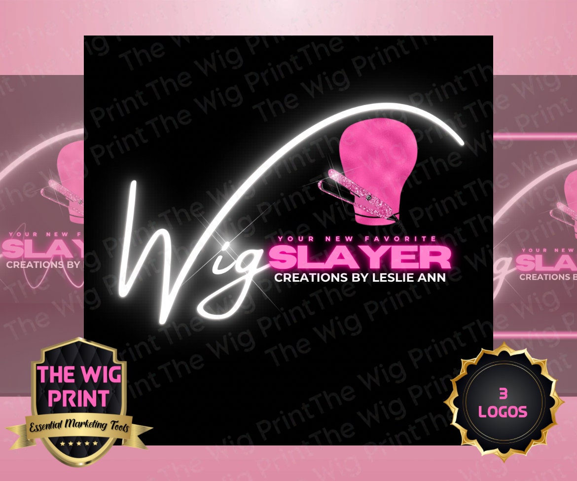 WIG Slayer | 3 Logos | CANVA | DIY | Wig Business