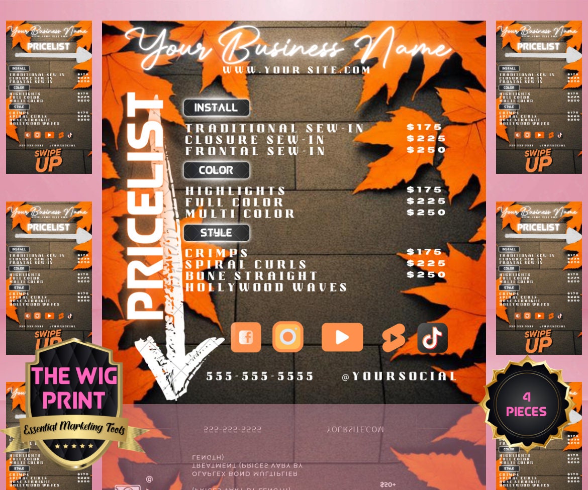 FALL  Price List | 4 Flyers