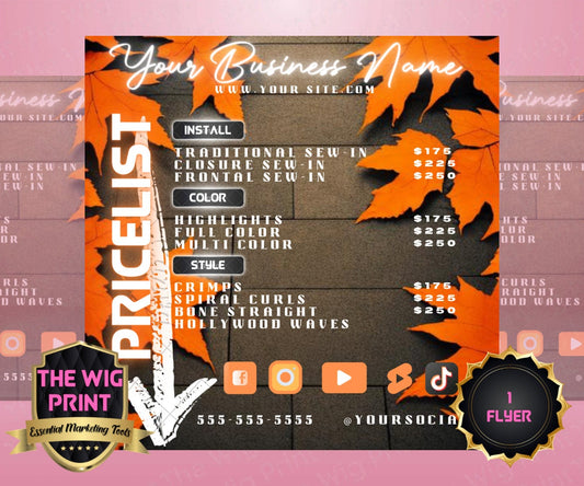 FALL Price List | 1 Flyer