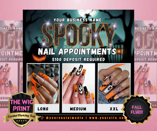 Spooky October Nail Appointment Flyer