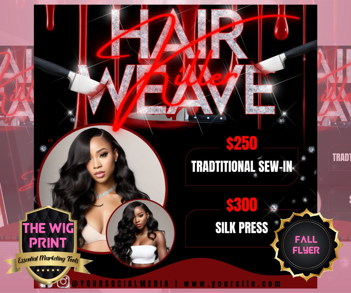 Hair Weave Killer Bookings | 4 Flyer Templates