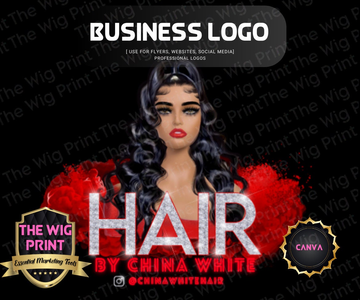 Hair Stylist Logo | Logo | CANVA | DIY | Wig Business