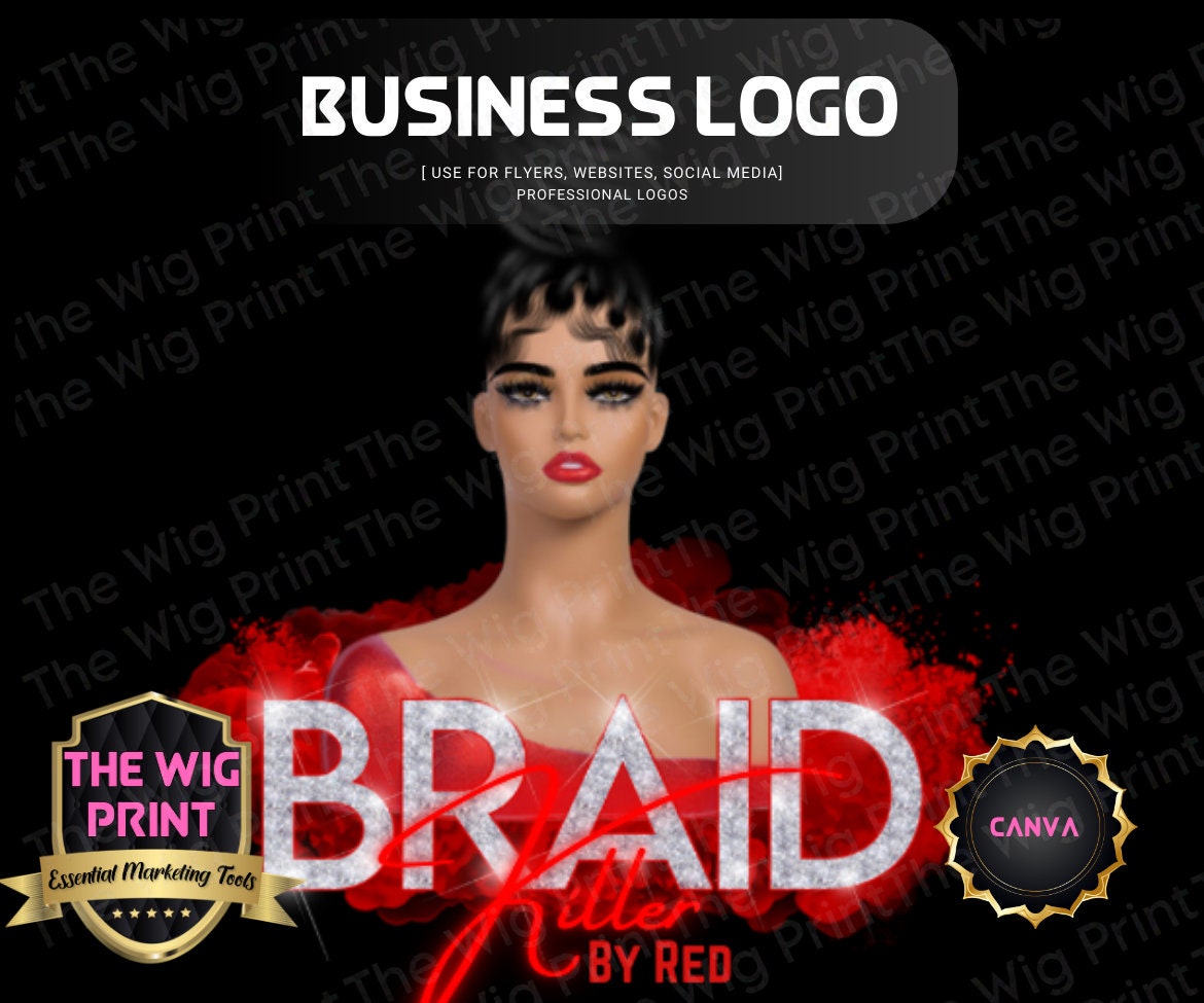 Braid Stylist Logo | Logo | CANVA | DIY | Wig Business