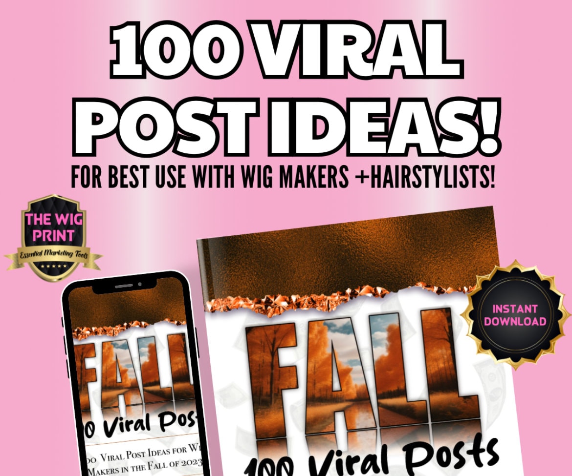 100 Viral Post Ideas for Wig Makers in the Fall | Instant Digital Download