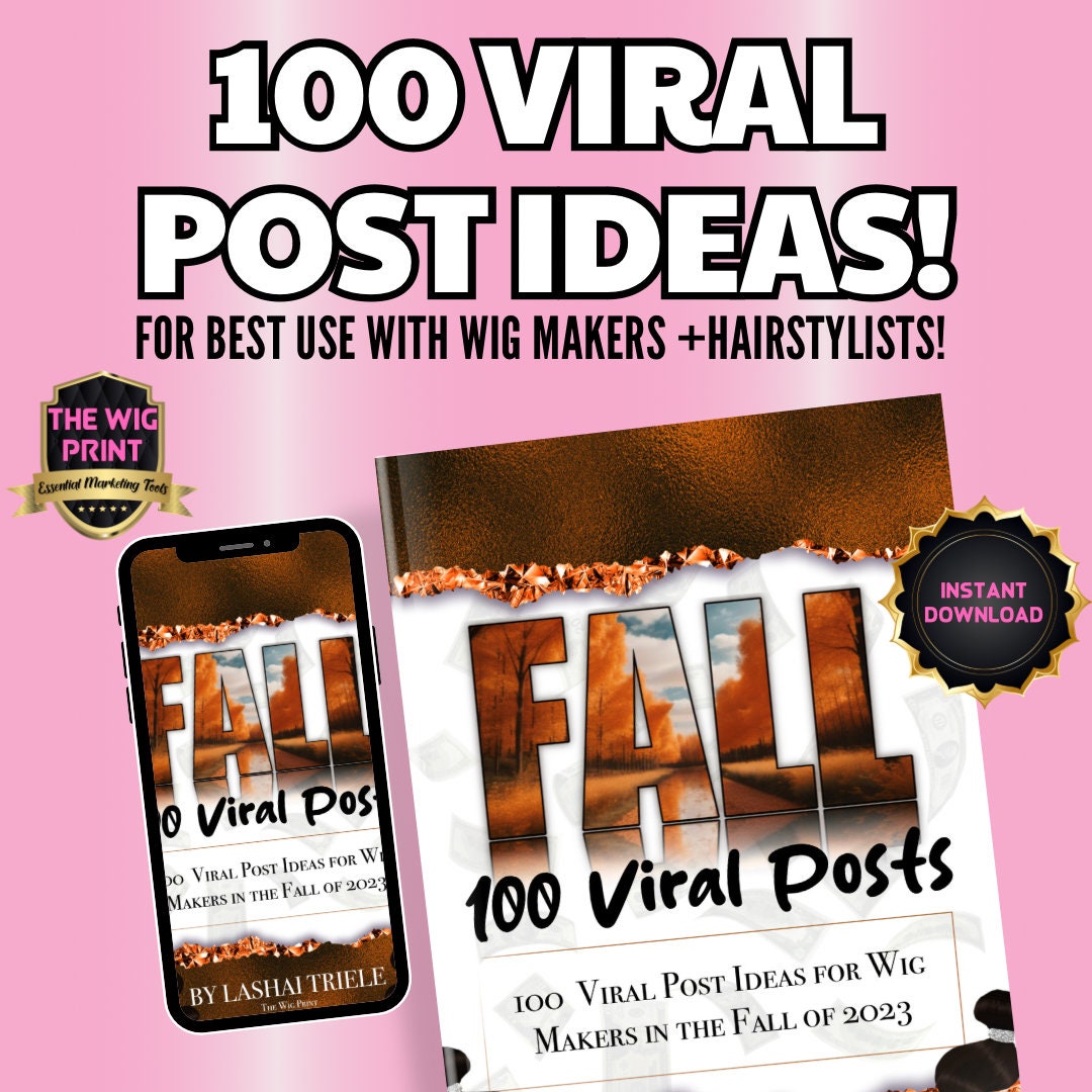 100 Viral Post Ideas for Wig Makers in the Fall | Instant Digital Download