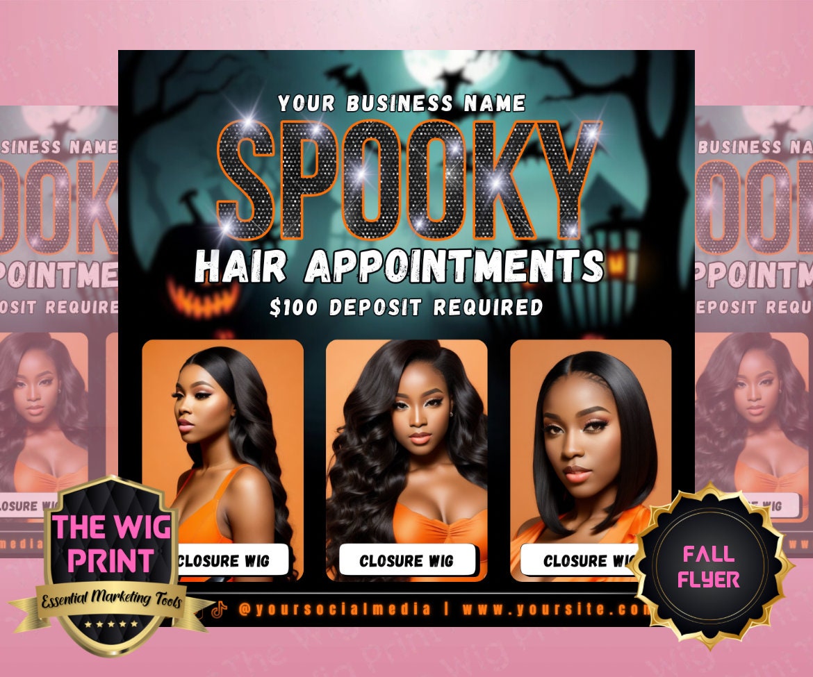 Spooky October Hair Appointments Flyer