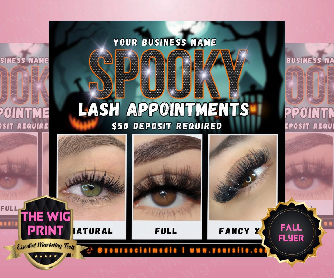 Spooky October Lash Appointment Flyers