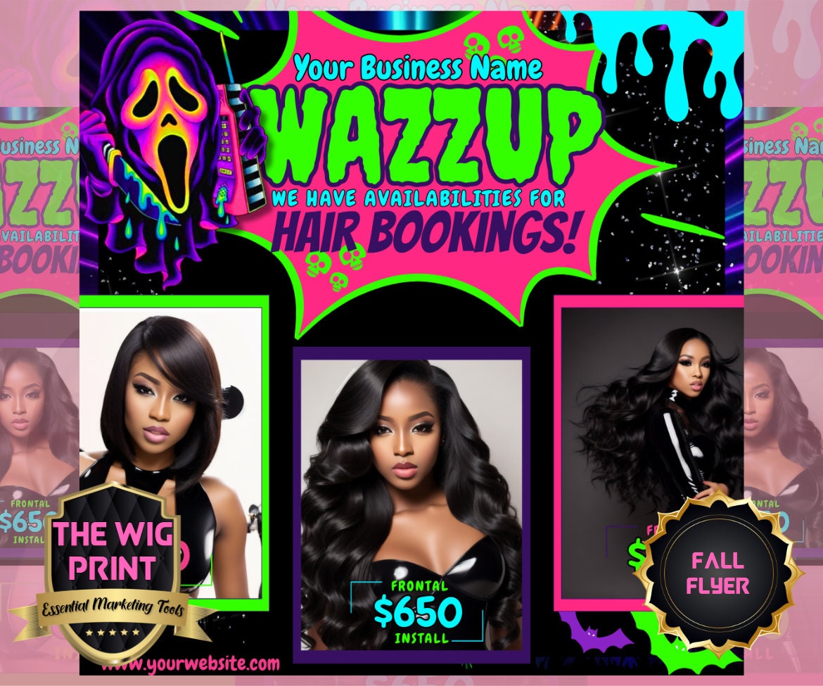 WAZZAP Halloween Hair Booking Flyers