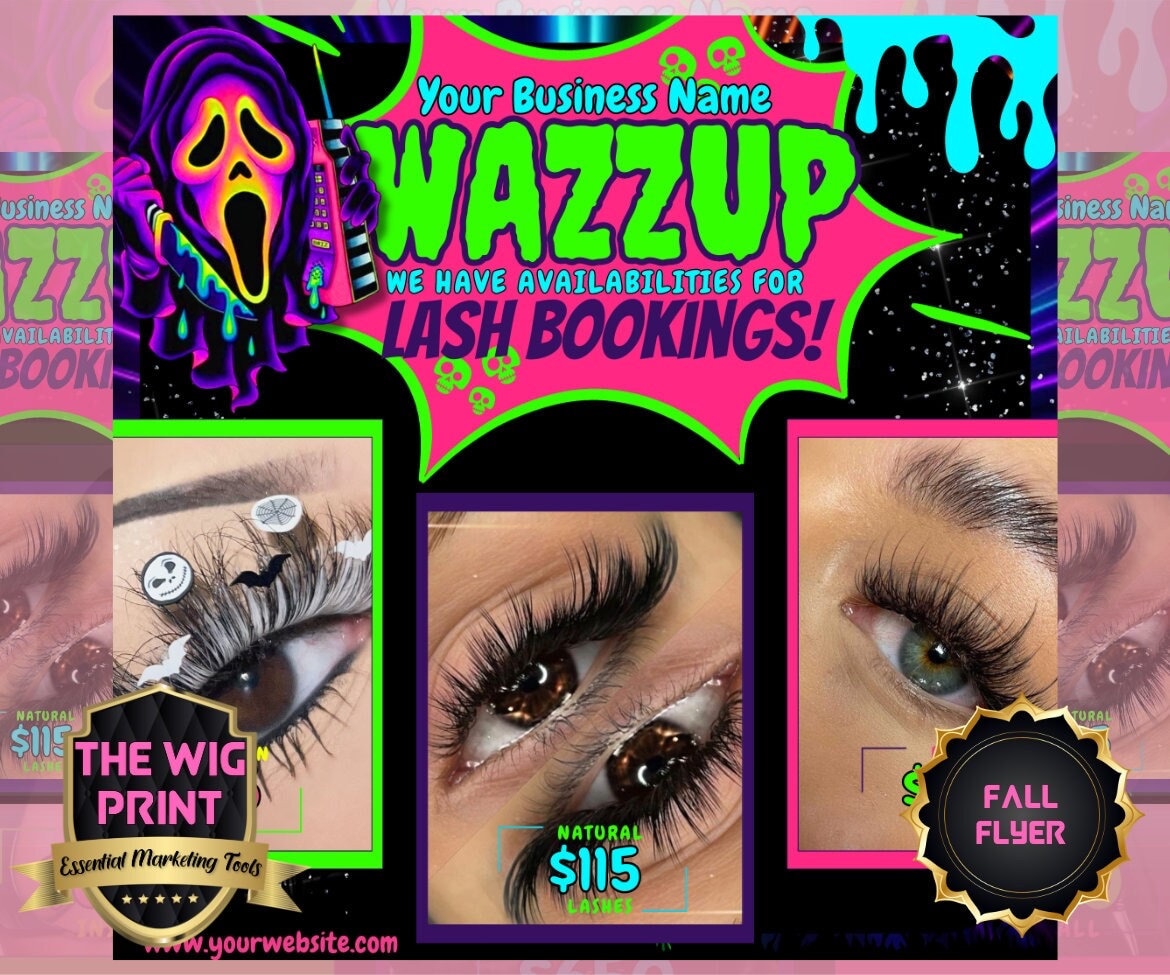 WAZZAP Halloween Lash Booking Flyers