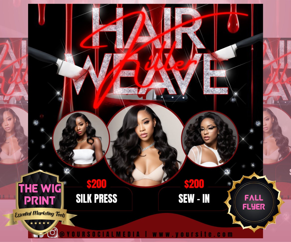 Hair Weave Killer Bookings | 4 Flyer Templates