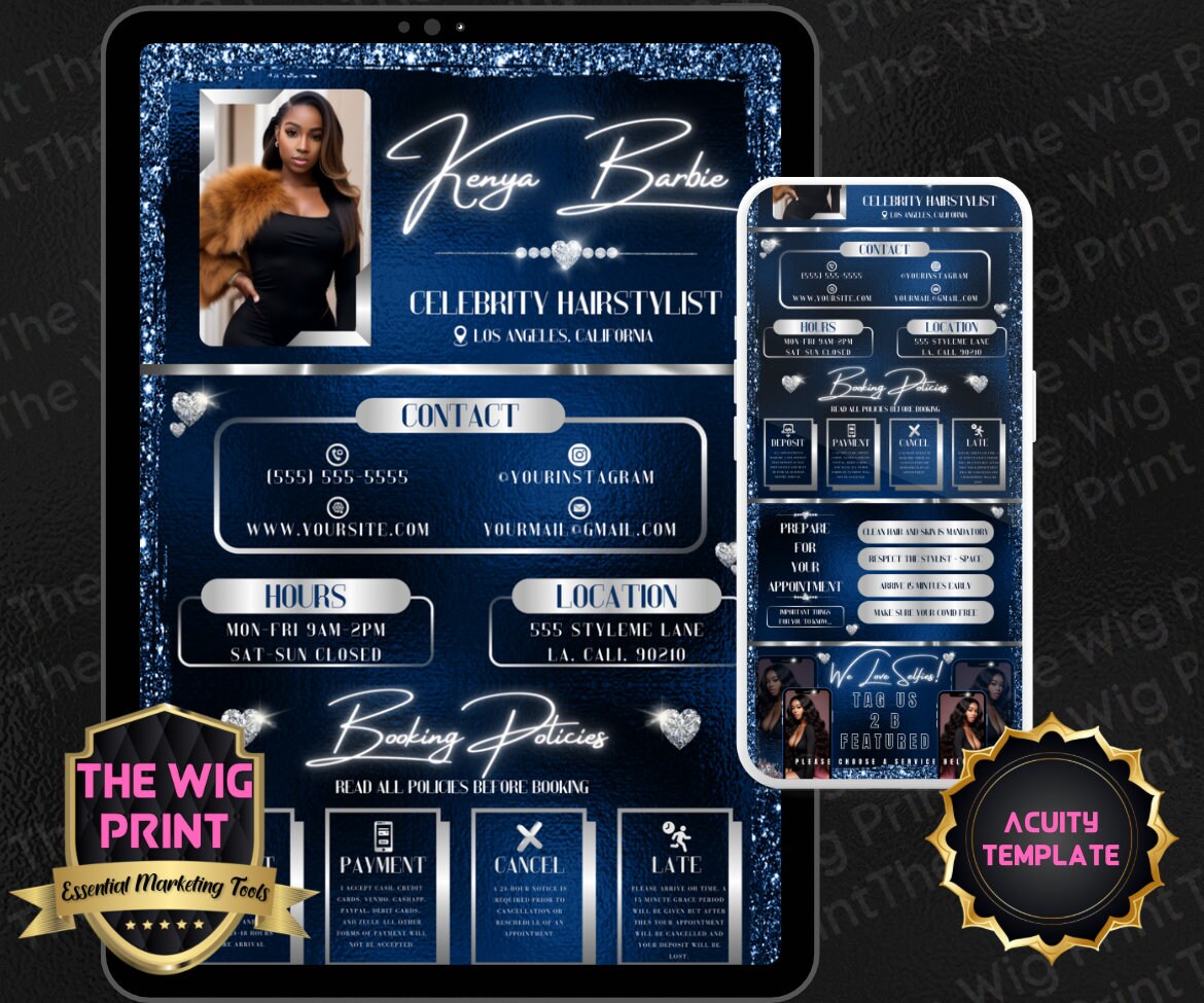 Celebrity Hairstyles by | Acuity Template | 5 Banners | Hair + Wig + Makeup + nails + Lash Industry | DIY | CANVA | Flyer | Website