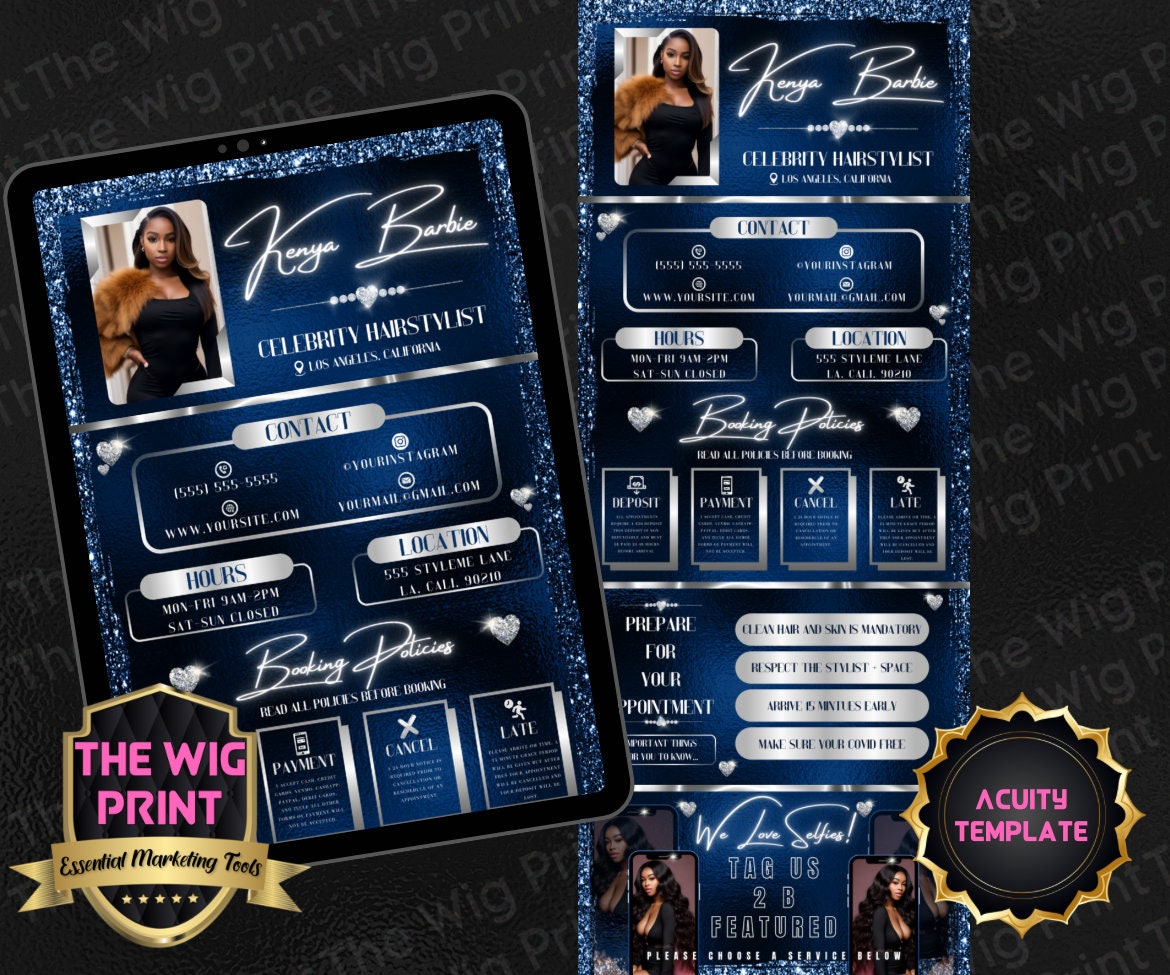 Celebrity Hairstyles by | Acuity Template | 5 Banners | Hair + Wig + Makeup + nails + Lash Industry | DIY | CANVA | Flyer | Website