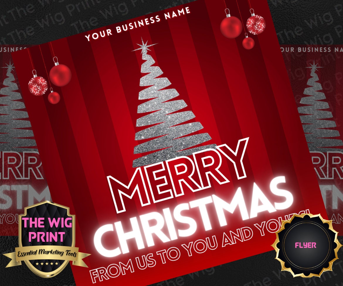 GLAMMAS XMas Bundle | 12 Flyers | Hair + Wig, Nail, Lashes, & Makeup Industry | Pink | DIY | CANVA | Instagram | Facebook