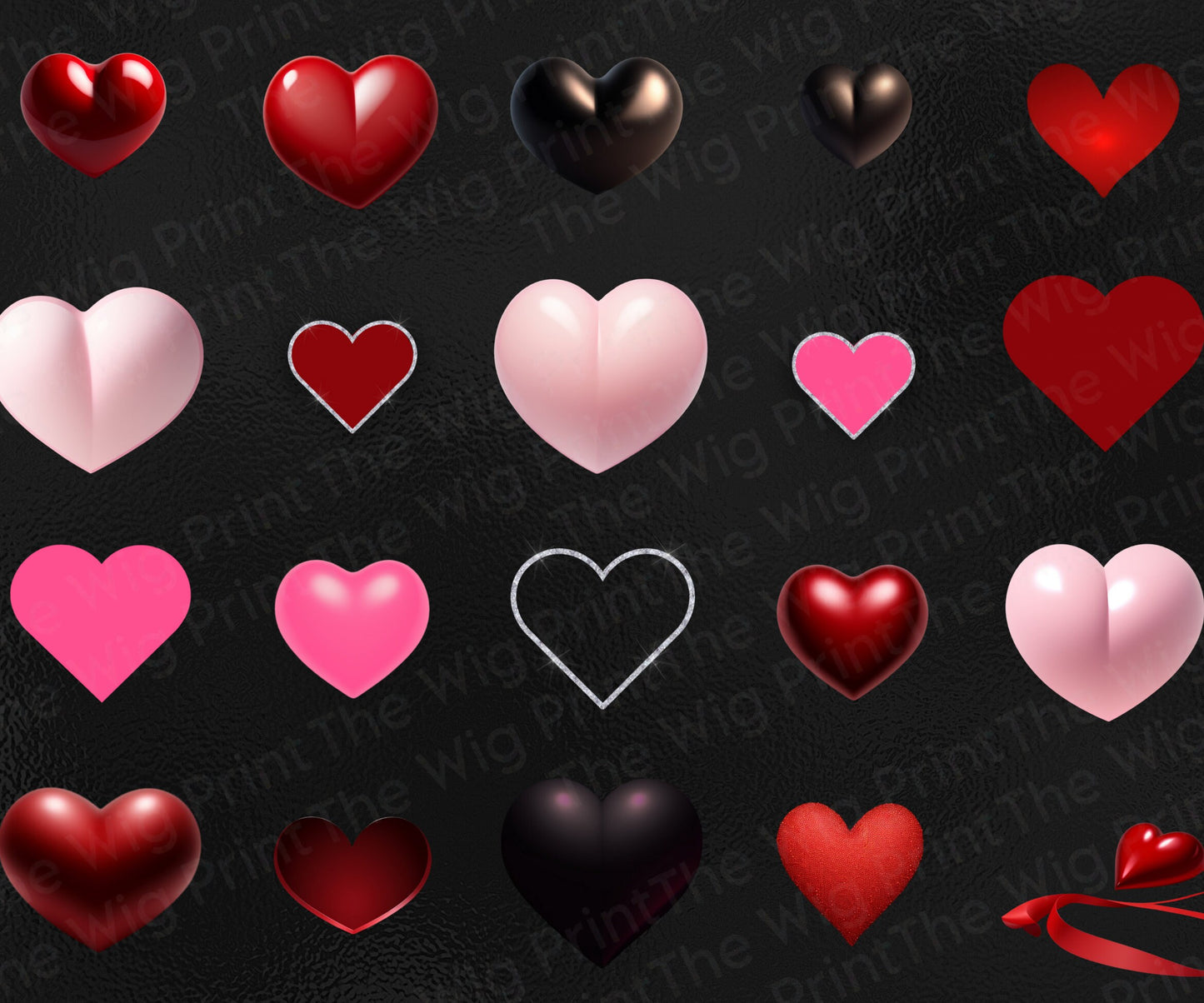 HEARTS Clip Art | Ai Generated | PNG | 16 pieces | Transparent Background | Design Elements