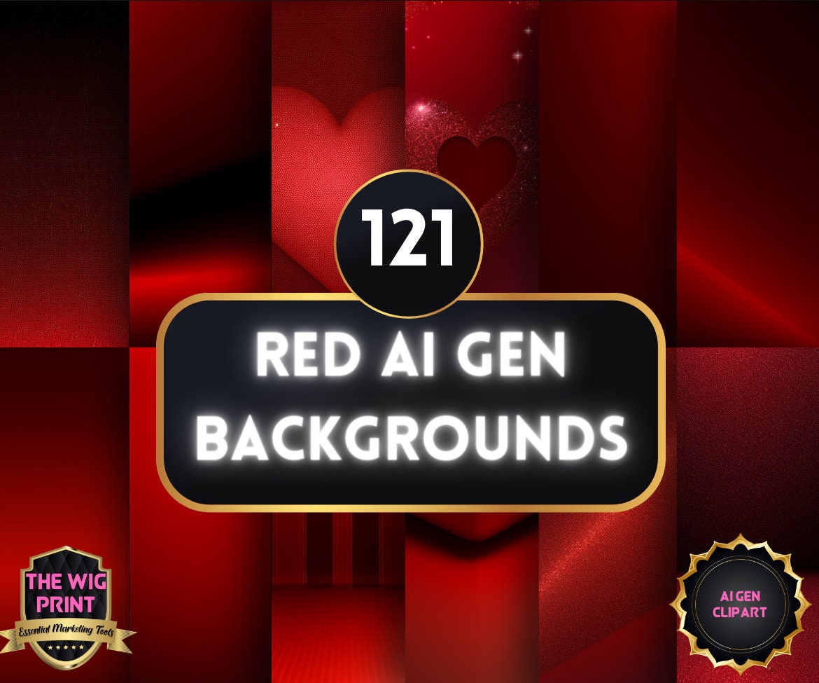 Red Backgrounds | Ai Generated | PNG | 121 PNG's | Design Elements