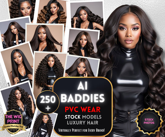 Ai Baddies | PVC All Black Clothes | Over 250 Models | Model Stock Photos | Ultra Realistic(Ai Generated)