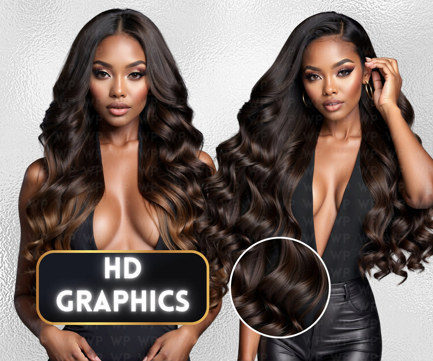 Ai Baddies Luxury Hair | 200+ Models | All Black Everything | UHD Hair Photography | Model Stock Photos