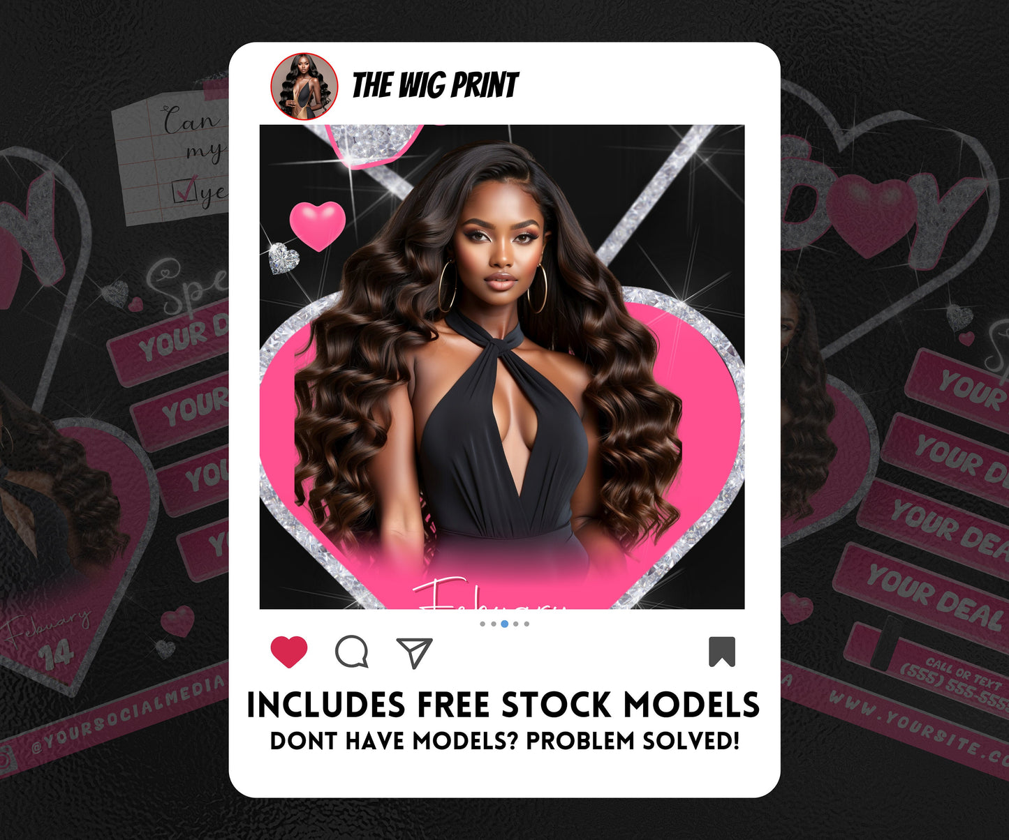 VDay | Can You Do My Hair? (Calendar) | 1 Flyer | Valentines Theme | DIY | CANVA | Social Media Flyer