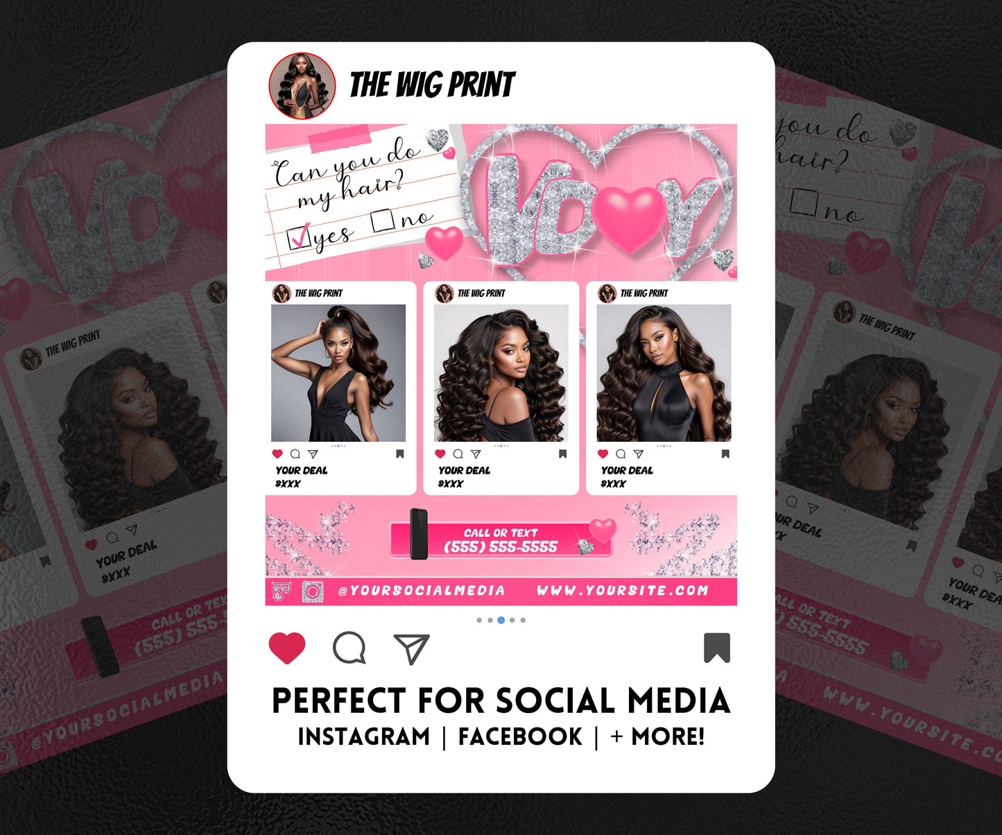 VDay | Can You Do My Hair? (Calendar) | 1 Flyer | Valentines Theme | DIY | CANVA | Social Media Flyer