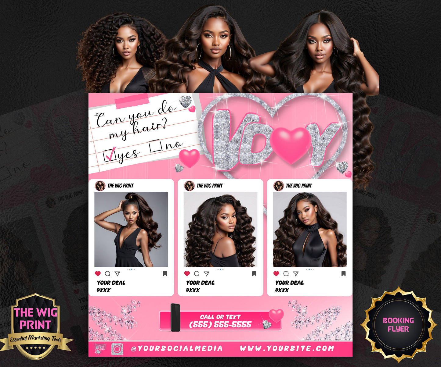 VDay | Can You Do My Hair? (Calendar) | 1 Flyer | Valentines Theme | DIY | CANVA | Social Media Flyer