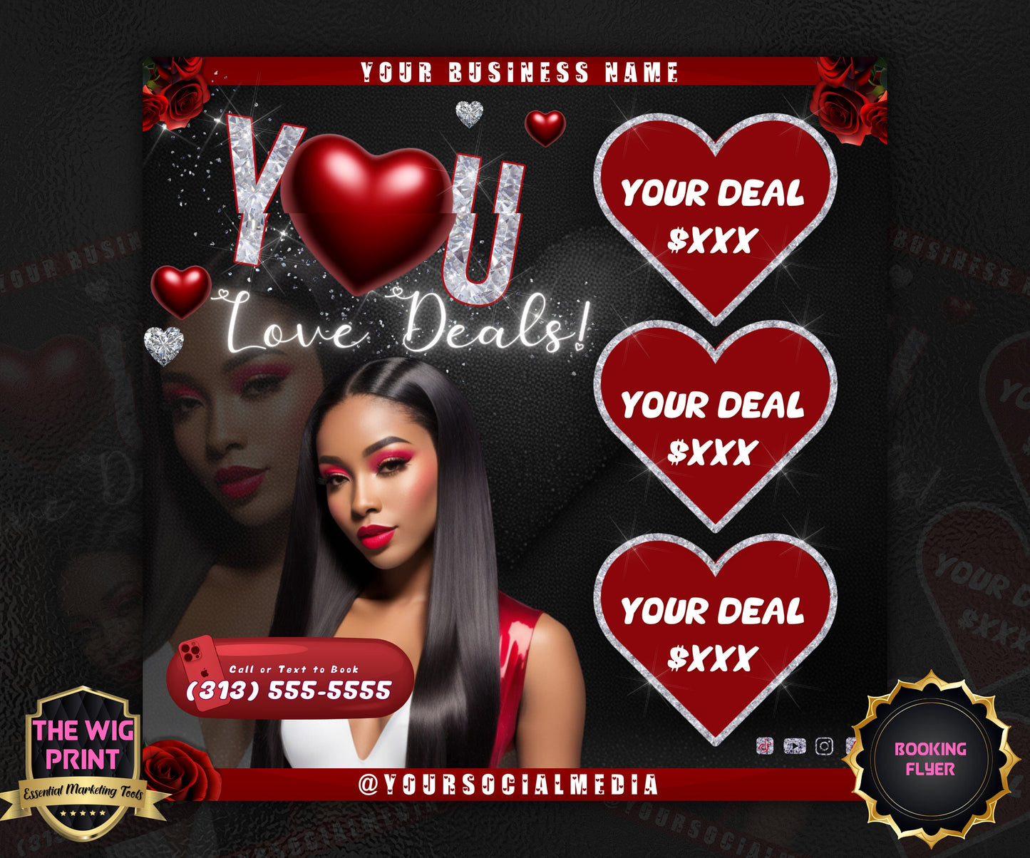 VDay | You Love Deals | 1 Flyer | Valentines Theme | DIY | CANVA | Social Media Flyer