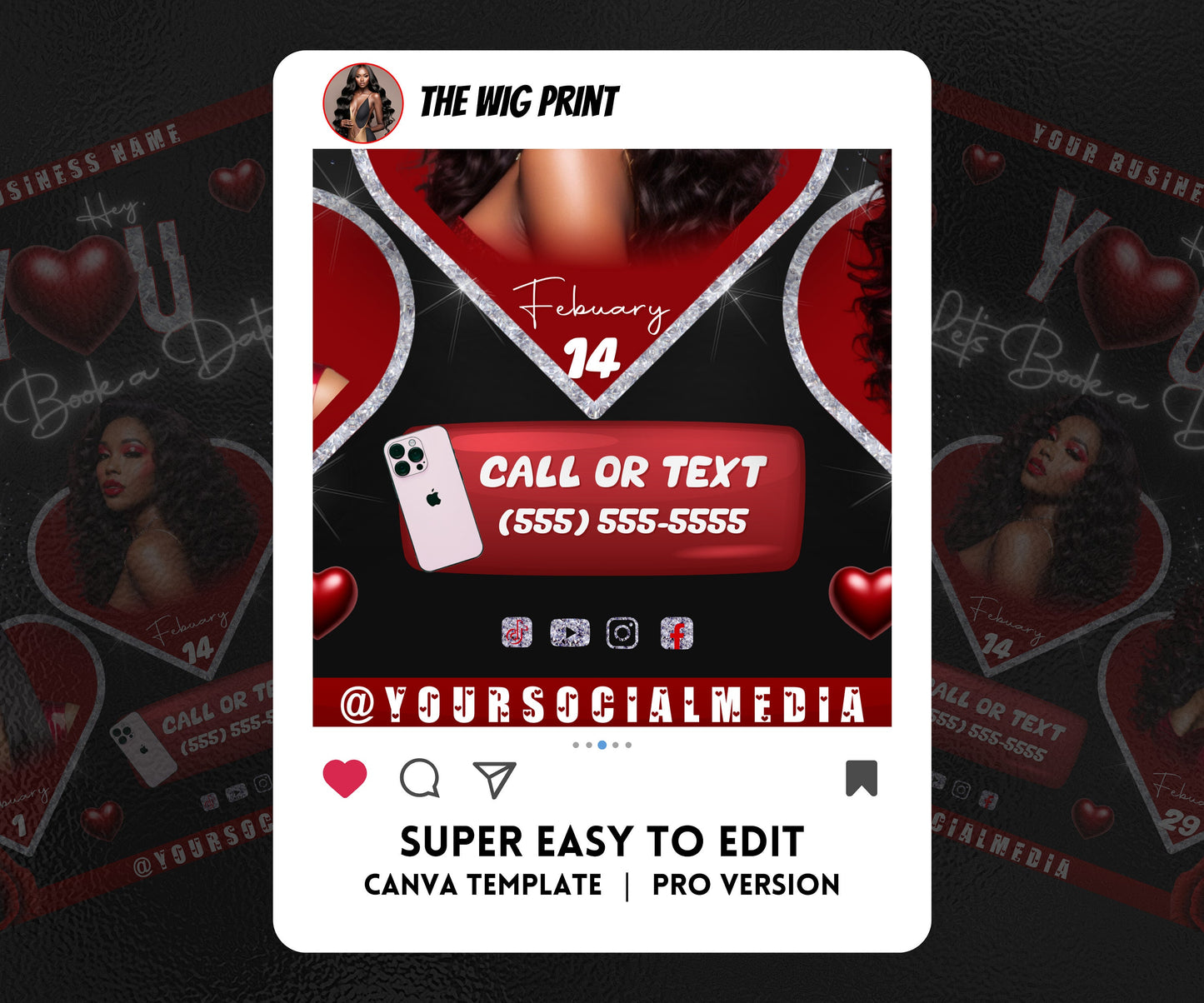 VDay | Lets Book a Date | 1 Flyer | Valentines You Theme | DIY | CANVA | Social Media Flyer