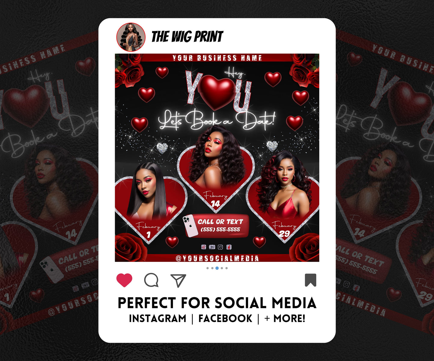 VDay | Lets Book a Date | 1 Flyer | Valentines You Theme | DIY | CANVA | Social Media Flyer