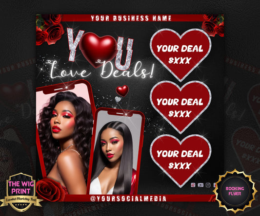 VDay | You Love Deals | 1 Flyer | Valentines Theme | DIY | CANVA | Social Media Flyer