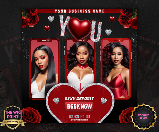 VDay | Book Now | 1 Flyer | Valentines You Theme | DIY | CANVA | Social Media Flyer