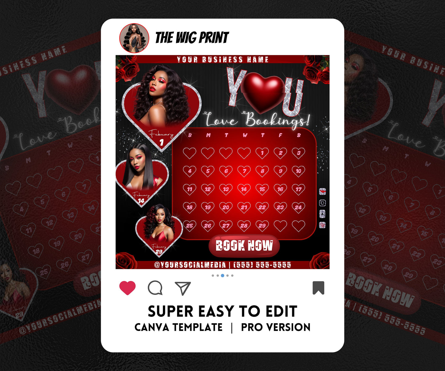 VDay | Love Bookings | 1 Flyer | Valentines You Theme | DIY | CANVA | Social Media Flyer